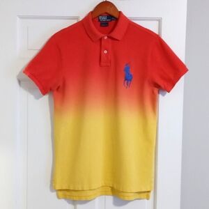 🌞RARE Polo Ralph Lauren🌞 - Red-Orange-Yellow Ombre Big Pony S/S Polo